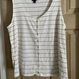 Torrid white/tan tank top - size 3